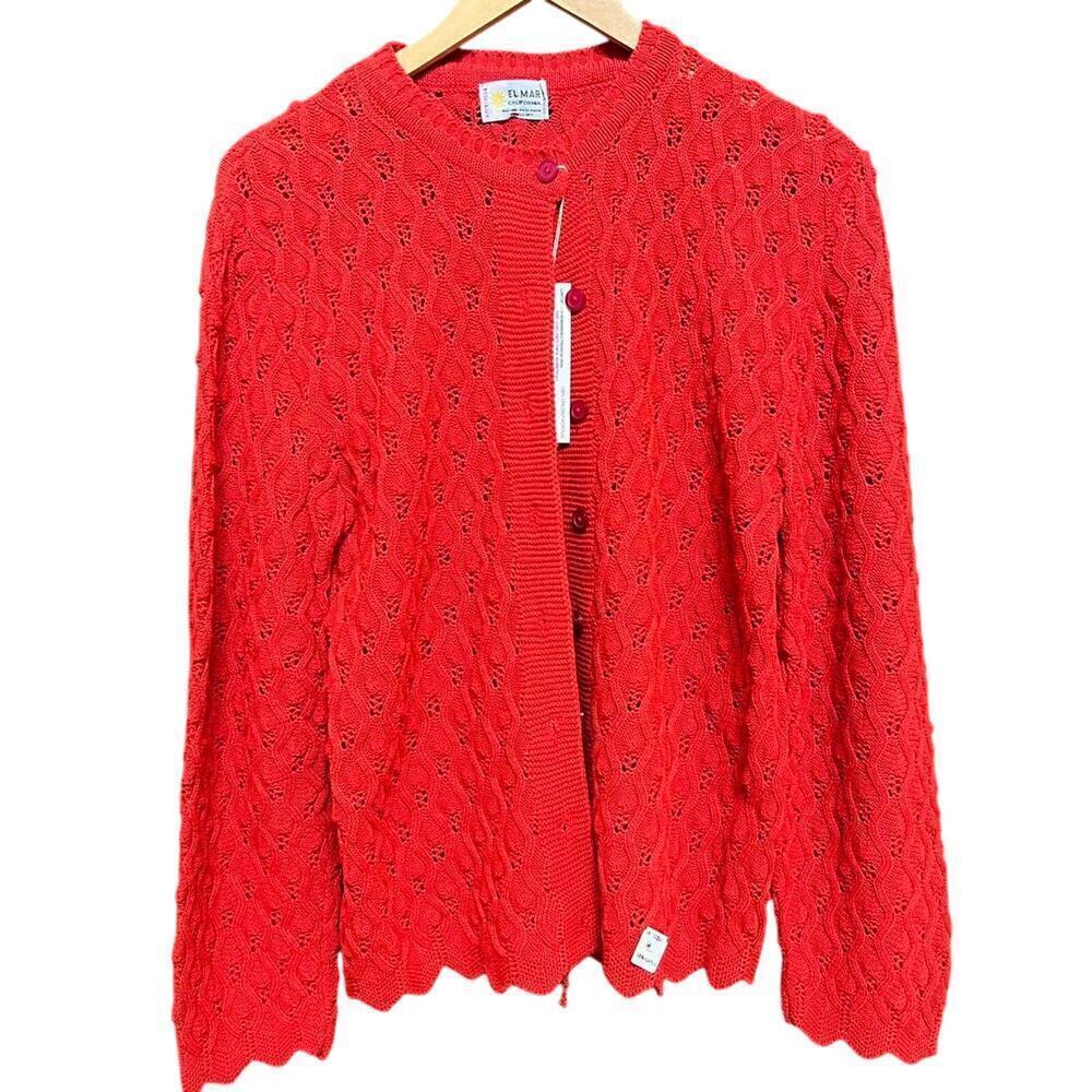 Deadstock 1960s knit cardigan Red Women's Medium